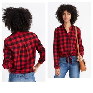 Madewell Flannel Tie-Front Shirt